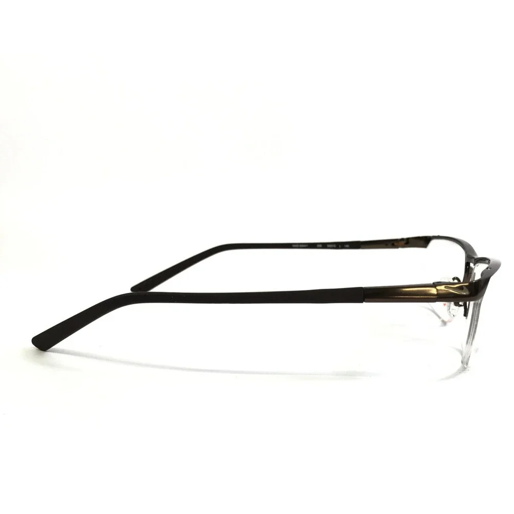 Nike Eyeglasses Frames 6044/1 205 Dark Cinder Brown Half Rim Titanium 55-15-140